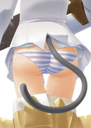 Rule 34 | 00s, 1girl, ass, bad id, bad pixiv id, bakutendou, cat tail, close-up, francesca lucchini, gun, panties, skindentation, solo, strike witches, striped clothes, striped panties, tail, thigh gap, thighs, underwear, weapon, world witches series