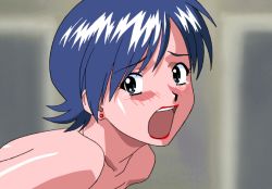 Rule 34 | anal, animated, animated gif, blue hair, blush, clenched teeth, closed eyes, doggystyle, double penetration, earrings, implied rape, implied sex, jewelry, miki (viper), nude, open mouth, rape, screaming, sex, sex from behind, short hair, tears, teeth, viper, viper ctr