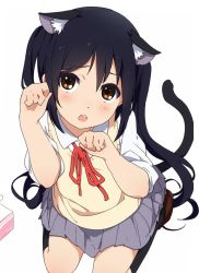 Rule 34 | animal ears, cat ears, cat tail, k-on!, nakano azusa, ogipote, paw pose, solo, tagme, tail