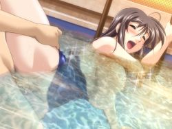 Rule 34 | 1boy, 1girl, binetsu kyoushi cherry, bottomless, breasts, breasts out, brown hair, cum, cum in pussy, ejaculation, game cg, happy sex, hase chieri, hetero, koikawa kouta, large breasts, long hair, nipples, no bra, nude, partially submerged, penis, pool, public indecency, pussy, sex, sweat, swimsuit, teacher and student, thigh grab, uncensored, underwater sex, vaginal, wet, yamane masahiro, zyx