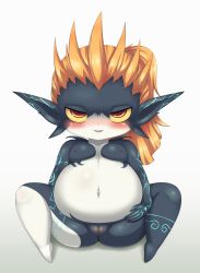 Rule 34 | blush, breasts, driver000, fang, highres, midna, nintendo, nude, orange hair, pointy ears, pregnant, pussy, the legend of zelda, the legend of zelda: twilight princess