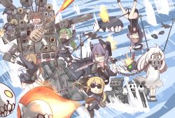 Rule 34 | 2 fuel 4 ammo 11 steel, 6+girls, abyssal ship, anchor, arms behind back, bad id, bad pixiv id, bdsm, black hair, black serafuku, blindfold, blonde hair, bondage, bound, bound wrists, brown hair, chain, chainsaw, cosplay, double bun, enemy aircraft (kancolle), eyepatch, flamethrower, gas mask, glaive (polearm), glasses, gloves, goggles, green hair, guitar, gun, hair bun, hair intakes, halo, ido (teketeke), immortan joe, instrument, kantai collection, long hair, mad max, mad max: fury road, mask, mechanical halo, military, military vehicle, mochizuki (kancolle), motor vehicle, multiple girls, nagatsuki (kancolle), naka (kancolle), northern ocean princess, open mouth, parody, personification, polearm, purple hair, ro-class destroyer, satsuki (kancolle), school uniform, serafuku, ship, short hair, skirt, speaker, striped, striped background, sword, tatsuta (kancolle), tenryuu (kancolle), the doof warrior, the doof warrior (cosplay), turret, twintails, upside-down, vehicle, warship, watercraft, weapon, white hair