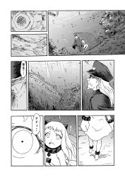 Rule 34 | 10s, 1boy, 1girl, absurdres, abyssal admiral (kancolle), abyssal ship, admiral (kancolle), ali (watarutoali), cape, comic, greyscale, highres, kantai collection, monochrome, northern ocean princess, translation request, underwater, uniform