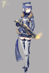 Rule 34 | 1girl, alien, armor, black footwear, black gloves, black pants, black shorts, black thighhighs, blue hair, boots, coat, dated, destiny (game), fire, full body, fur trim, genderswap, genderswap (mtf), gloves, gradient hair, greaves, grey background, gun, hair between eyes, headgear, highres, holding, holding gun, holding weapon, kuroda kuwa, long sleeves, looking away, multicolored hair, pants, personification, short shorts, shorts, signature, simple background, skolas, solo, source request, spiked hair, streaked hair, thigh boots, thighhighs, turtleneck, weapon, white hair, winter clothes, winter coat, yellow eyes