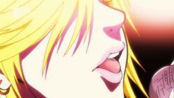Rule 34 | 10s, animated, animated gif, blonde hair, earrings, jewelry, licking lips, lips, lipstick, lowres, makeup, microphone, nail, nail polish, panty &amp; stocking with garterbelt, panty (psg), ring, tongue, tongue out