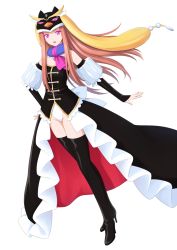 Rule 34 | 10s, animal hat, bare shoulders, boots, dress, elbow gloves, frills, gloves, hand on own hip, hat, high heels, hip focus, kuro (chrono), long hair, mawaru penguindrum, pink eyes, princess of the crystal, shoes, solo, takakura himari, thigh boots, thighhighs