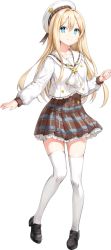 Rule 34 | 1girl, artwhirl mahou gakuen no otome-tachi, black footwear, blonde hair, blue eyes, brown skirt, closed mouth, collared shirt, full body, hair between eyes, hat, highres, loafers, long hair, long sleeves, miniskirt, plaid, plaid skirt, pleated skirt, sailor collar, sailor shirt, shirt, shoes, skirt, smile, solo, sophie (artwhirl), standing, straight hair, tachi-e, thighhighs, transparent background, very long hair, white hat, white sailor collar, white shirt, zettai ryouiki