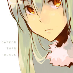 Rule 34 | 00s, 1girl, amai, amber (darker than black), bad id, bad pixiv id, darker than black, green hair, long hair, looking at viewer, portrait, solo, yellow eyes