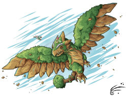 bird ceresmon digimon digimon_(creature) forest grass nature pteromon tail wings