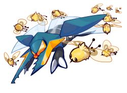 Rule 34 | black eyes, bug, circins, claws, commentary, creature, creatures (company), cutiefly, english commentary, flying, game freak, gen 7 pokemon, bug, nintendo, no humans, pokemon, pokemon (creature), transparent background, vikavolt, wings