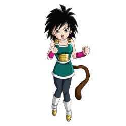 Rule 34 | 1girl, black hair, breasts, dragon ball, dragon ball super, dragon ball super broly, gine, looking at viewer, medium breasts, official art, smile