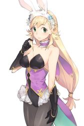 Rule 34 | 1girl, alternate costume, animal ears, blonde hair, camilla (fire emblem), fake animal ears, female focus, fire emblem, fire emblem heroes, ge-b, gloves, hair ornament, leotard, long hair, looking at viewer, nintendo, pantyhose, playboy bunny, rabbit ears, sharena (fire emblem), simple background, smile, solo, white background