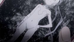 Rule 34 | 10s, 1girl, animated, animated gif, bandages, bare shoulders, covered navel, earrings, flat chest, gloves, hair ornament, jewelry, lowres, pale skin, red eyes, short hair, silver hair, solo, ulith (wixoss), wixoss
