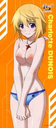 Rule 34 | 1girl, ass, back, blonde hair, breasts, charlotte dunois, infinite stratos, long hair, nipples, nude, purple eyes, solo