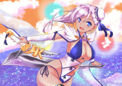Rule 34 | 1girl, alternate costume, fate/grand order, fate (series), miyamoto musashi (fate), miyamoto musashi (fate/grand order), miyamoto musashi (swimsuit berserker) (fate), miyamoto musashi (swimsuit berserker) (third ascension) (fate), official alternate costume, sword, tagme, weapon, white hair