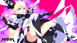 Rule 34 | 1girl, artist request, blonde hair, blue eyes, breasts, highres, large breasts, long hair, looking at viewer, magicami, official art, official wallpaper, open mouth, superbia (magicami)