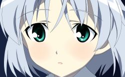 Rule 34 | 00s, 1girl, blue eyes, green eyes, portrait, sanya v. litvyak, short hair, silver hair, solo, strike witches, vector trace, world witches series