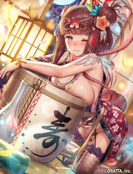 Rule 34 | + +, 1girl, ;d, animal, armpits, bird, blunt bangs, blush, bottle, breast press, breasts, bucket, chick, chinese zodiac, chloris garden, cleavage, cup, double bun, drunk, feathers, floral print, flower, full moon, gem, glint, groin, hair bun, hair flower, hair ornament, jewelry, kneeling, lantern, large breasts, lens flare, light particles, looking at viewer, mana (remana), moon, necklace, night, night sky, no panties, official art, one eye closed, open mouth, orange flower, orange rose, original, parted lips, petals, pink lips, revealing clothes, rose, sake bottle, sash, shiny skin, sky, sliding doors, smile, solo, star (sky), starry sky, tatami, vase, wristband, year of the rooster