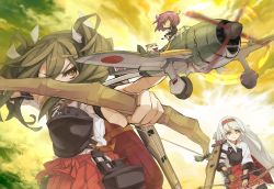 Rule 34 | 10s, 3girls, = =, aiming, aircraft, airplane, animal, archery, arm guards, armor, arrow (projectile), bow (weapon), breastplate, chibi, cowboy hat, dog, drawing bow, fairy (kancolle), gloves, green hair, green ribbon, hair ribbon, hakama, hakama short skirt, hakama skirt, hat, highres, holding, holding bow (weapon), holding weapon, itsukia, japanese clothes, kantai collection, kimono, long hair, looking at viewer, multiple girls, muneate, partially fingerless gloves, pink hair, reppuu (kancolle), ribbon, serious, short hair, shoukaku (kancolle), sidelocks, sitting, sitting on object, skirt, smile, tongue, tongue out, twintails, vehicle focus, very long hair, weapon, white hair, white ribbon, yellow eyes, zuikaku (kancolle), | |