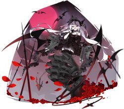 Rule 34 | 1girl, absurdres, artist request, azur lane, bare shoulders, bat (animal), bat wings, black choker, black dress, black footwear, black gloves, black thighhighs, boots, breasts, cannon, chain, check artist, choker, cloud, cross, detached sleeves, dress, fang, fangs, finger to mouth, floating hair, flower, frilled dress, frilled sleeves, frilled thighhighs, frills, full body, full moon, garter straps, gloves, gothic lolita, hair between eyes, hair ornament, hairband, highres, lolita fashion, long hair, long sleeves, looking at viewer, machinery, mechanical arms, mesugaki, moon, night, non-web source, off-shoulder dress, off shoulder, official art, open mouth, pale skin, petals, polearm, red eyes, red flower, red moon, red rose, ribbon, rigging, rose, saru, short dress, single mechanical arm, sky, small breasts, smile, smug, solo, spear, thigh boots, thighhighs, tongue, tongue out, turret, twintails, vampire, vampire (azur lane), vampire (meta) (azur lane), very long hair, weapon, white hair, wide sleeves, wings, zettai ryouiki