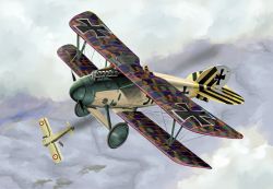Rule 34 | aircraft, albatross d.v, biplane, cloud, flying, gyan (akenosuisei), military, original, smoke, world war i