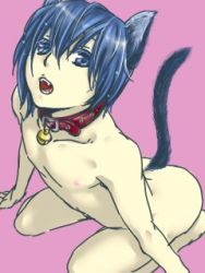 Rule 34 | 1boy, animal ears, bell, cat boy, cat ears, cat tail, collar, lowres, male focus, nude, qvga, simple background, solo, tagme, tail