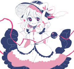 Rule 34 | 1girl, black hat, blouse, blush, buttons, closed mouth, collared shirt, commentary request, cowboy shot, diamond button, eyeball, frilled shirt collar, frilled skirt, frilled sleeves, frills, hat, hat ribbon, heart, heart-shaped pupils, komeiji koishi, limited palette, long skirt, long sleeves, looking to the side, medium hair, mozukuzu (manukedori), ribbon, shirt, sidelocks, simple background, skirt, sleeves past fingers, sleeves past wrists, smile, solo, symbol-shaped pupils, third eye, touhou, wavy hair, white background, wide sleeves
