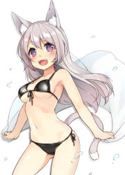 Rule 34 | + +, 1girl, 3.14, :d, animal ears, bikini, black bikini, blush, breasts, cat ears, cat tail, contrapposto, cowboy shot, front-tie bikini top, front-tie top, girls&#039; frontline, gluteal fold, grey hair, long hair, looking at viewer, medium breasts, navel, open mouth, original, p7 (girls&#039; frontline), purple eyes, shiny skin, side-tie bikini bottom, simple background, sketch, smile, solo, standing, strap gap, swimsuit, symbol-shaped pupils, tail, thick eyebrows, towel, underboob, white background