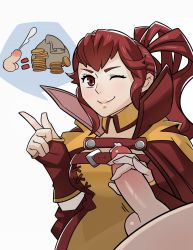 Rule 34 | 1boy, 1girl, anna (fire emblem), breasts, clothed female nude male, fire emblem, fire emblem awakening, handjob, highres, nintendo, nude, one eye closed, penis, prostitution, red hair, smile, splashbrush, tagme, wink