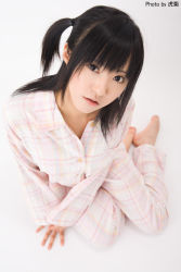 Rule 34 | 1girl, asian, black hair, highres, looking at viewer, pajamas, photo (medium), sakura hinoki, side ponytail, solo, tagme