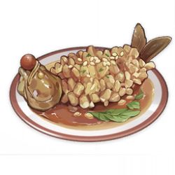 Rule 34 | artist request, cherry tomato, commentary, english commentary, fish, fish (food), food, food focus, game cg, garnish, genshin impact, leaf, lowres, muted color, no humans, official art, plate, sauce, sesame seeds, simple background, still life, third-party source, tomato, transparent background