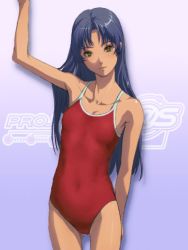 Rule 34 | 00s, bad id, bad pixiv id, blue background, flat chest, idolmaster, idolmaster (classic), idolmaster 1, jpeg artifacts, kisaragi chihaya, matsudo aya, one-piece swimsuit, red one-piece swimsuit, school swimsuit, solo, swimsuit