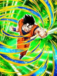 Rule 34 | absurdres, black eyes, black hair, dokkan battle, dragon ball, fighting stance, highres, incoming attack, official art, potential unleashed, screaming, serious, son gohan, tagme, ultimate gohan