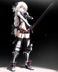 Rule 34 | 1boy, alternate eye color, alternate hair color, astolfo (fate), black bow, black ribbon, bow, braid, fate/apocrypha, fate/grand order, fate (series), garter straps, highres, long braid, looking at viewer, male focus, ribbon, shorts, single braid, solo, sword, takatun223, trap, weapon, white hair, yellow eyes