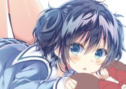 Rule 34 | 10s, 2girls, age difference, bad id, bad twitter id, blue eyes, blue hair, blue skirt, breast press, child, close-up, couple, happy sugar life, koube shio, looking at viewer, lying on person, multiple girls, onee-loli, plaid, plaid skirt, school uniform, shiiba nae, skirt, solo, solo focus, twintails, unfinished, upper body, yuri