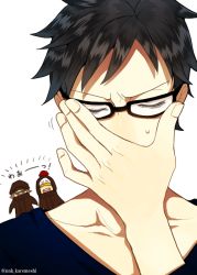 Rule 34 | 3boys, curry gohan, glasses, hat, heart pirates, male focus, multiple boys, one piece, penguin (one piece), shachi (one piece), smile, trafalgar law, v-neck