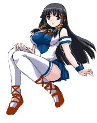 Rule 34 | 1girl, bare shoulders, black eyes, black hair, blue skirt, blush, breasts, character name, cross-laced footwear, detached sleeves, full body, hair ornament, hair ribbon, hand on own knee, large breasts, light smile, long hair, looking at viewer, oekaki, os-tan, pleated skirt, ribbon, see-through, shirt, shoes, sidelocks, simple background, sitting, sketch, skirt, sleeveless, sleeveless shirt, smile, solo, taut clothes, taut shirt, thighhighs, tress ribbon, very long hair, white thighhighs, xp-tan