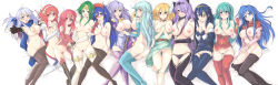Rule 34 | 6+girls, :d, absurdres, aqua hair, ass, bad id, bad pixiv id, bar censor, black gloves, black legwear, black panties, blonde hair, blue eyes, blue hair, blue scarf, blush, boots, bottomless, bracelet, breasts, breasts out, caeda (fire emblem), camilla (fire emblem), celica (fire emblem), censored, circlet, clothes lift, clothes pull, crown, deirdre (fire emblem), detached sleeves, dress, echizen (hvcv), eirika (fire emblem), elbow gloves, elincia ridell crimea, embarrassed, fingerless gloves, fire emblem, fire emblem: genealogy of the holy war, fire emblem: mystery of the emblem, fire emblem: path of radiance, fire emblem: radiant dawn, fire emblem: the binding blade, fire emblem: the blazing blade, fire emblem: the sacred stones, fire emblem: thracia 776, fire emblem awakening, fire emblem fates, fire emblem gaiden, flat chest, gloves, green eyes, green hair, groin, hair over one eye, hair ribbon, hairband, half updo, hat, headband, highres, huge breasts, jewelry, large breasts, lilina (fire emblem), long hair, long sleeves, looking at viewer, looking back, lucina (fire emblem), lying, micaiah (fire emblem), multiple girls, naked scarf, nanna (fire emblem), navel, ninian, nintendo, nipples, no panties, no pants, nude, on back, on side, open mouth, panties, pantyhose, pantyhose pull, pointy ears, pubic hair, purple eyes, purple hair, purple legwear, pussy, red eyes, red gloves, red hair, ribbon, sakura (fire emblem), scarf, sheeda (fire emblem), shirt lift, short hair, silver hair, simple background, small breasts, smile, staff, thigh boots, thighhighs, topless, underwear, yellow eyes