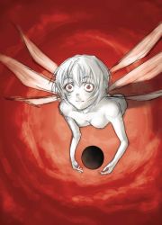 Rule 34 | 1990s (style), angel (evangelion), ayanami rei, crazy eyes, creepy, the end of evangelion, lcl, lilith (ayanami rei), neon genesis evangelion, nude, pale skin, red eyes, retro artstyle, sakai hamachi, solo, spoilers, wings