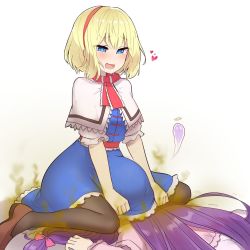 Rule 34 | 13o, 2girls, alice margatroid, fart, fart, farting in face, highres, multiple girls, patchouli knowledge, sitting, sitting on face, sitting on person, smell, tagme, touhou