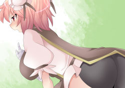 Rule 34 | 1girl, ass, bad id, bad pixiv id, bandages, black panties, blush, breasts, double bun, female focus, hammer (sunset beach), hanging breasts, ibaraki kasen, large breasts, open mouth, panties, pink hair, puffy sleeves, red eyes, scolding, shirt, short hair, short sleeves, solo, tabard, touhou, underwear