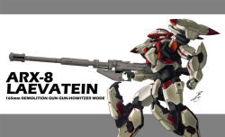 Rule 34 | arx-8 laevatein, cannon, character name, full metal panic!, howitzer, maachin (hmh-project), mecha, mecha focus, no humans, robot, solo, standing, weapon