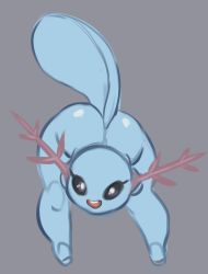 Rule 34 | 1girl, ass, bent over, black eyes, creatures (company), full body, game freak, gen 2 pokemon, live for the funk, looking at viewer, monster girl, nintendo, no arms, no humans, pokemon, pokemon (creature), pokemon gsc, smile, tail, wooper