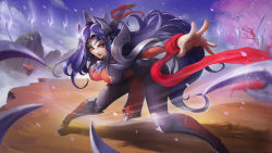 Rule 34 | 1girl, arched back, armor, blade, blue hair, boobplate, breastplate, breasts, cherry blossoms, day, diadem, fighting stance, floating, floating object, floating sword, floating weapon, glint, highres, irelia, league of legends, legs apart, long hair, medium breasts, multiple swords, parted bangs, pelvic curtain, purple eyes, solo, sword, tagme, turewindwalker, very long hair, weapon