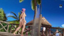 Rule 34 | 1girl, 3d, animated, ayane (doa), bathing, beach, bikini, black eyes, dead or alive, dead or alive xtreme venus vacation, video, poolside, purple hair, shower, swimsuit, tagme, video, sound