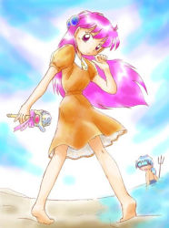 Rule 34 | 1990s (style), akazukin chacha, barefoot, marin (marine-sky-earth), pink hair, retro artstyle, tagme