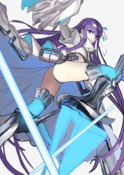 Rule 34 | 1girl, ashiwara yuu, ass, blue eyes, bow, fate/extra, fate/extra ccc, fate/grand order, fate (series), from behind, hair bow, long hair, meltryllis (fate), midriff, purple hair, sketch, sleeves past fingers, sleeves past wrists, smile, solo, thighs