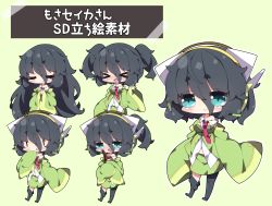 Rule 34 | &gt; &lt;, 1girl, :&lt;, asymmetrical legwear, black hair, black thighhighs, blue eyes, blush, bottle, breasts, chibi, closed eyes, closed mouth, collared shirt, commentary request, drooling, fang, green background, green jacket, green skirt, hair between eyes, headphones, headset, highres, jacket, kyoumachi seika, large breasts, long sleeves, milkpanda, mouth drool, multiple views, navel, necktie, nose blush, hugging object, open mouth, parted lips, ponytail, red neckwear, shirt, short eyebrows, skirt, sleeves past fingers, sleeves past wrists, thick eyebrows, thighhighs, thighhighs pull, translation request, triangle mouth, uneven legwear, voiceroid, white shirt, wide sleeves, | |