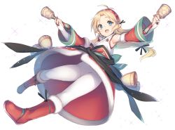 Rule 34 | 1girl, ahoge, aquaplus, bell, blonde hair, blue eyes, boots, breasts, christmas, female focus, from below, full body, headband, kashiwagi hatsune, kawata hisashi, kizuato, long hair, looking at viewer, official art, open mouth, pantyhose, pointy ears, santa boots, santa costume, simple background, small breasts, smile, solo, transparent background, utawarerumono, utawarerumono: lost flag, white pantyhose