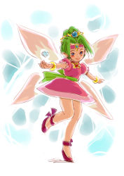 Rule 34 | 1girl, 4suke, character request, closed mouth, dress, fairy, looking at viewer, panel de pon, short hair, smile, solo